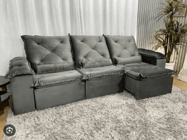 Sofa cinza limpo e impermeabilizado no rj